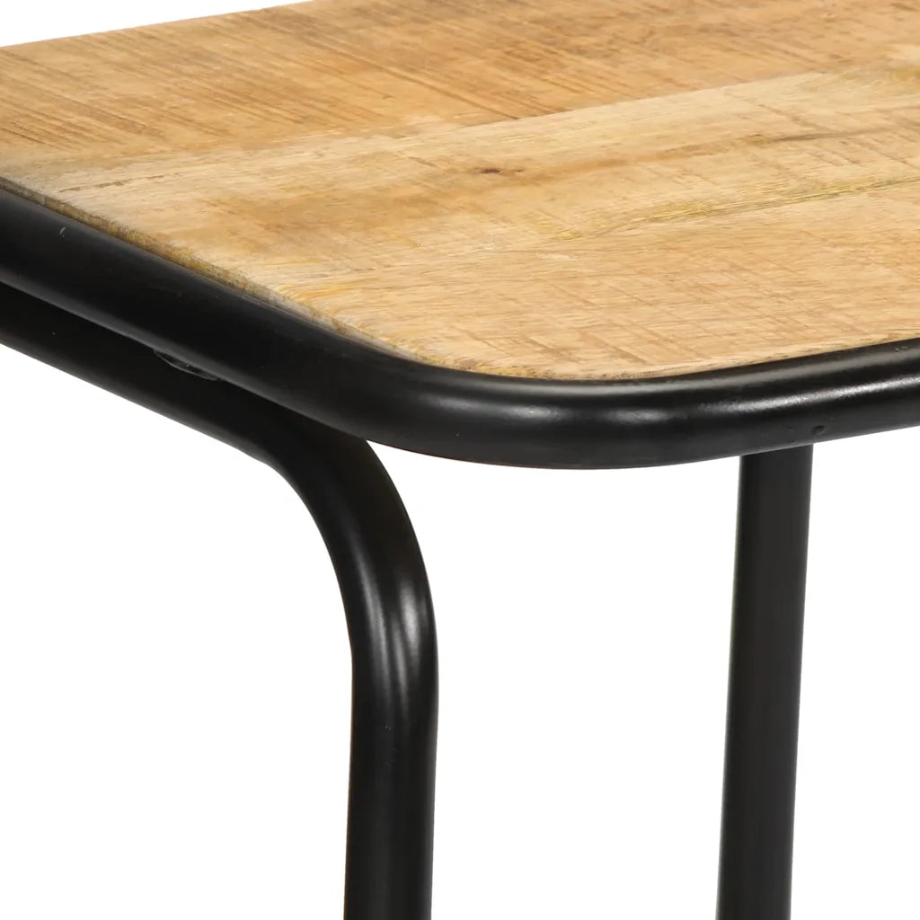 Sgabelli da Bar 4 pz 46x35,5x80 cm Legno Massello Grezzo Mango 4013531
