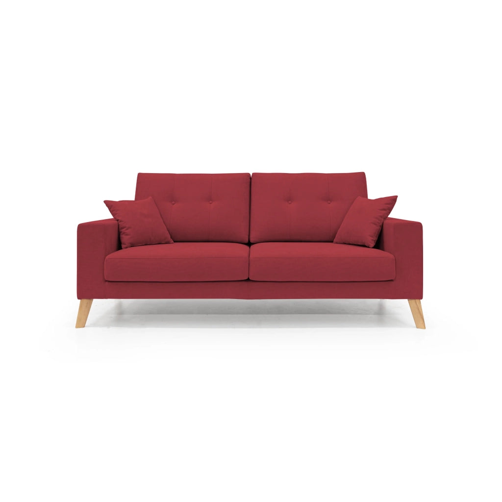 Danish Divano moderno in tessuto morbido impermeabile T02 146 cm rosso
