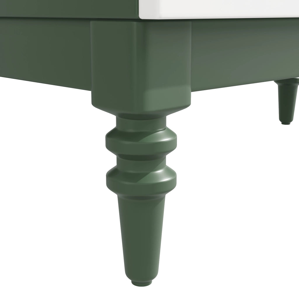 Vetrina ad arco con ante doppie in vetro rigato tre ripiani MDF verde scuro e bianco portata 60 kg 76 × 38.5 × 165 cm
