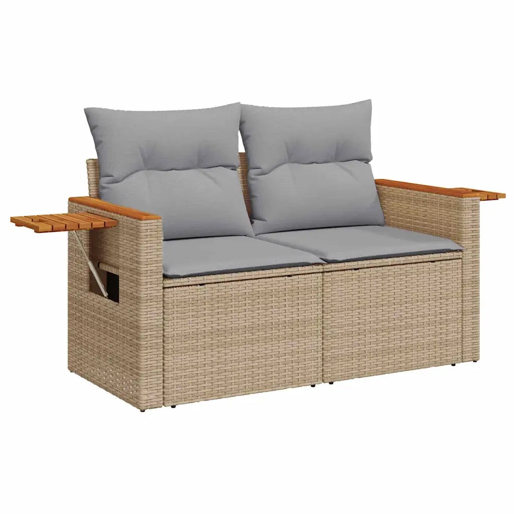 Set Divano da Giardino 10 pcs Beige e Grigio Chiaro polyrattan