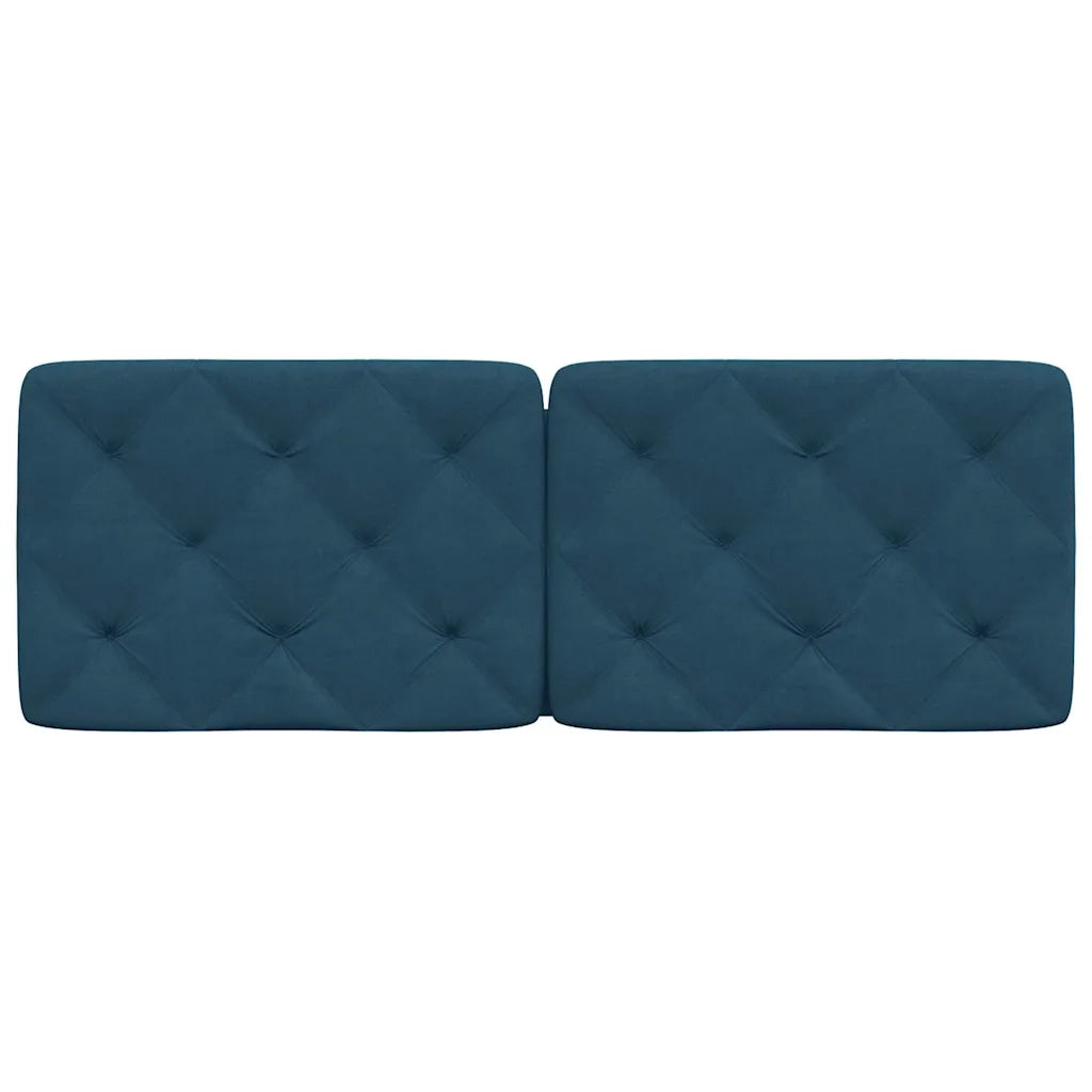 Coussin de tête de lit bleu 120 cm velours