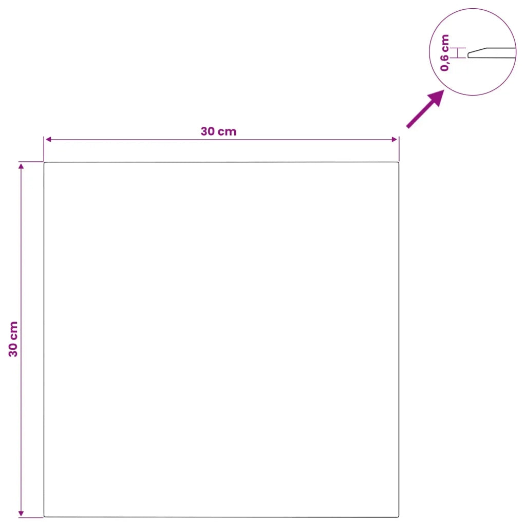 Dessus de table Transparent 30x30 cm Verre trempé