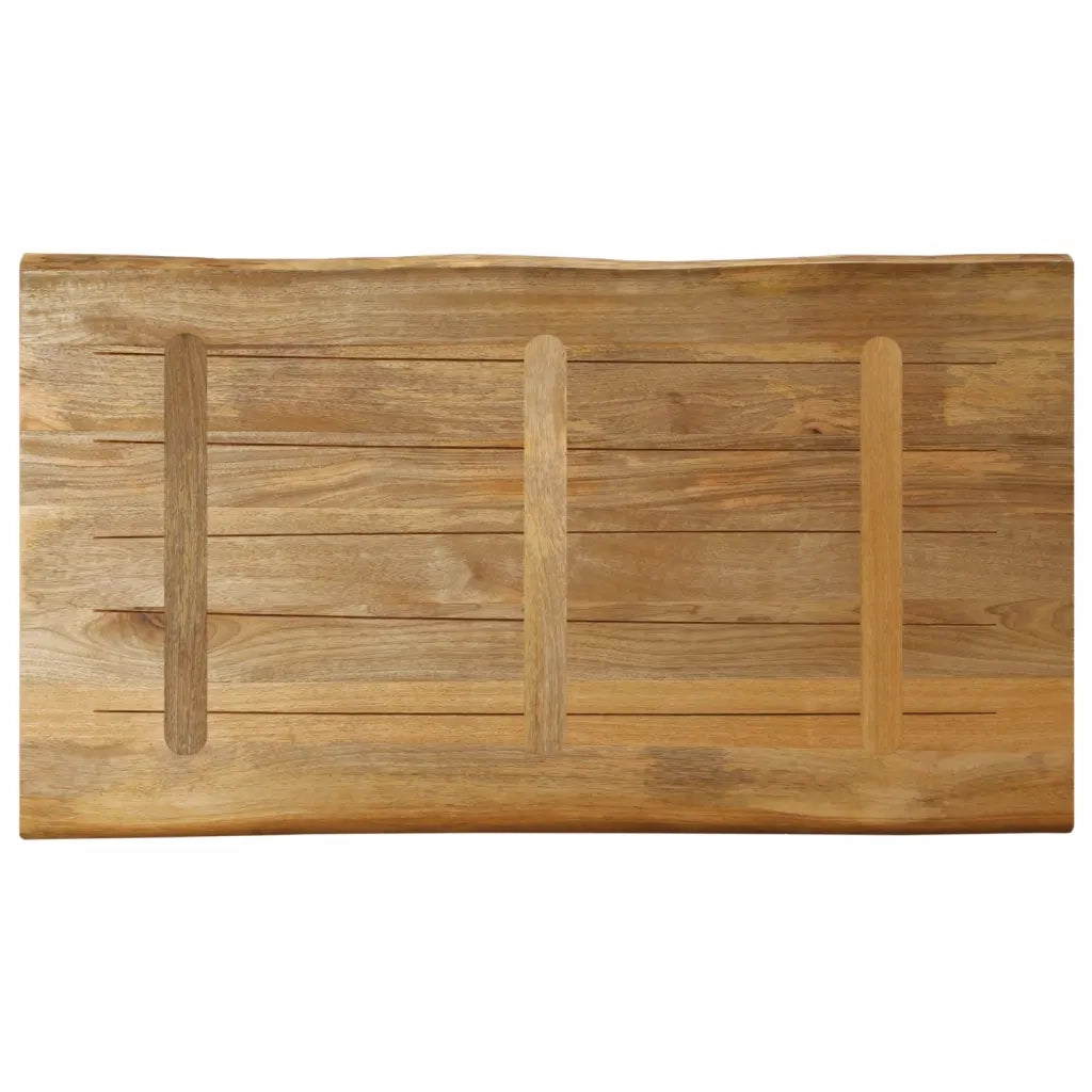 Piano Tavolo | Superficie Tavolo | Piano Scrivania Bordi Vivi 120x60x2,5 cm Legno di Mango Grezzo