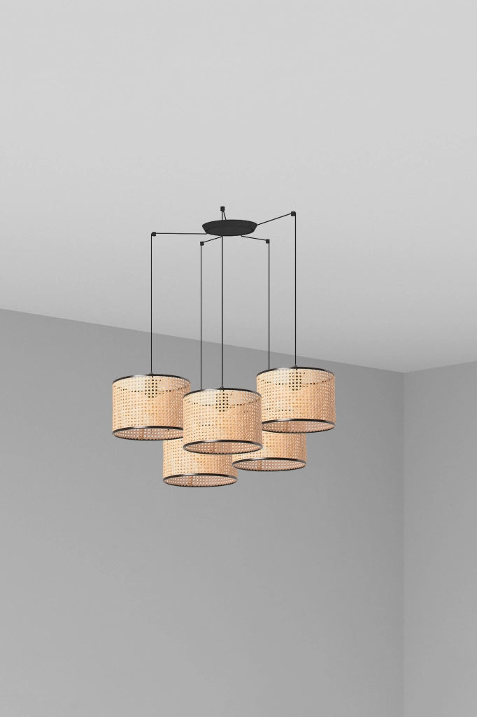 MAMBO 320 5L Lampada sospensione nera/ratan