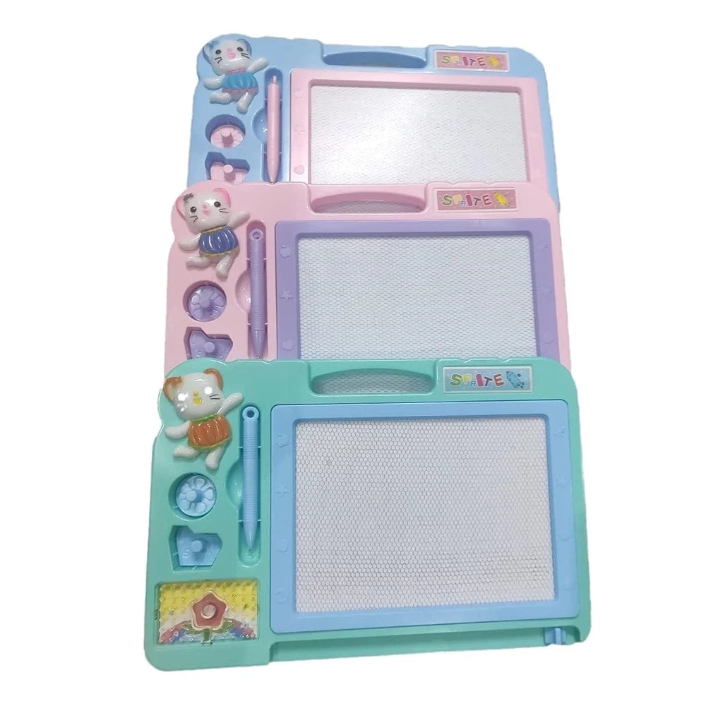 Trade Shop - Lavagna Magica Bambini Cancellabile Per Disegnare Scrivere Timbrini Penna Magnetica 07680 -