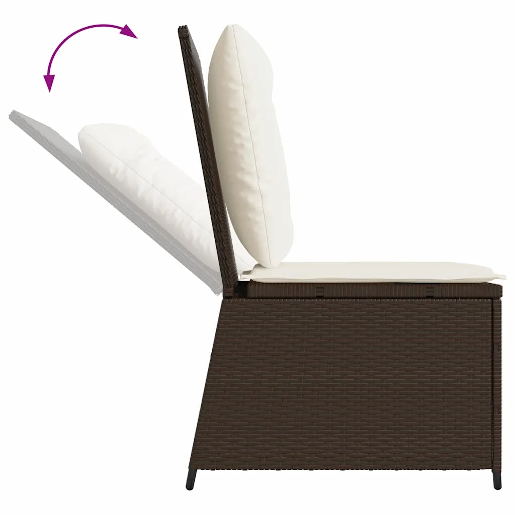 Divano da giardino Marrone e Bianco Crema polyrattan 3394477