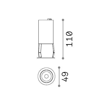 Lampada Quark Led 12W Luce Calda 3000K Finitura Nero Ideal Lux