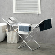 STENDIBIANCHERIA ELETTRICO PIEGHEVOLE 144x53x91 cm Alluminio Argento