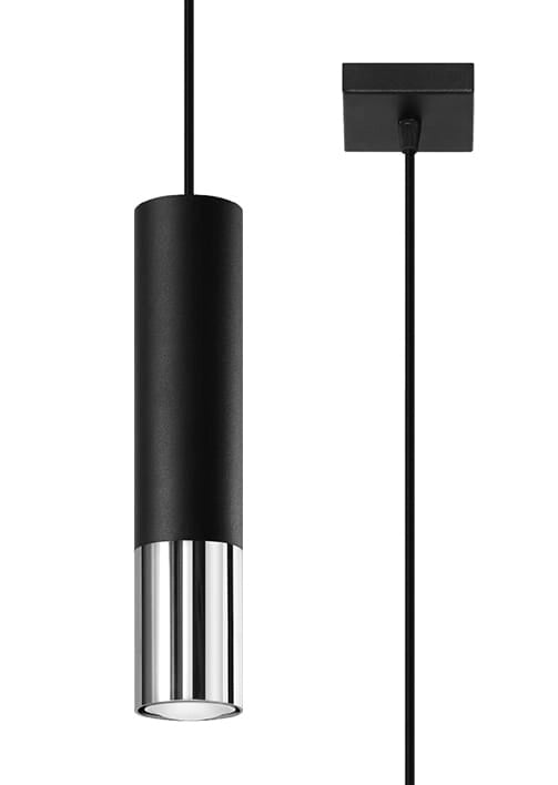 Lampada a sospensione LOOPEZ Sollux nera/cromo 1xGU10