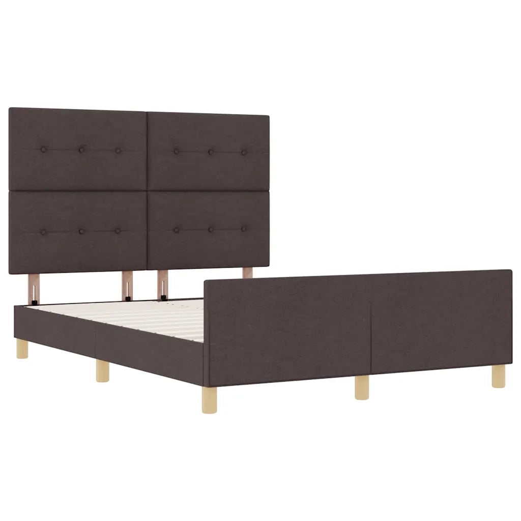 Letto matrimoniale | Letto per adulti | Struttura del letto Marrone scuro 140 x 200 cm Tessuto