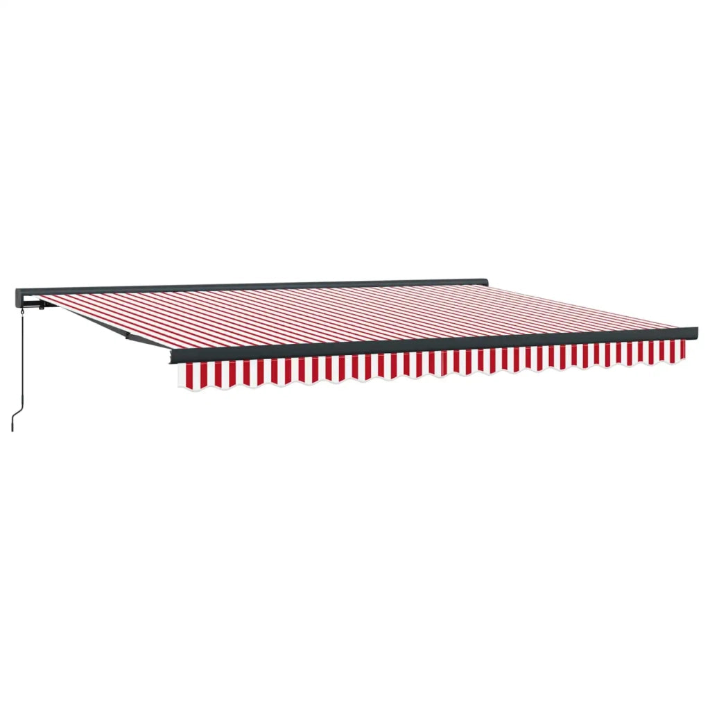 Tenda Retrattile Rosso e Bianco 400 × 300 cm Tela e Alluminio 3420201