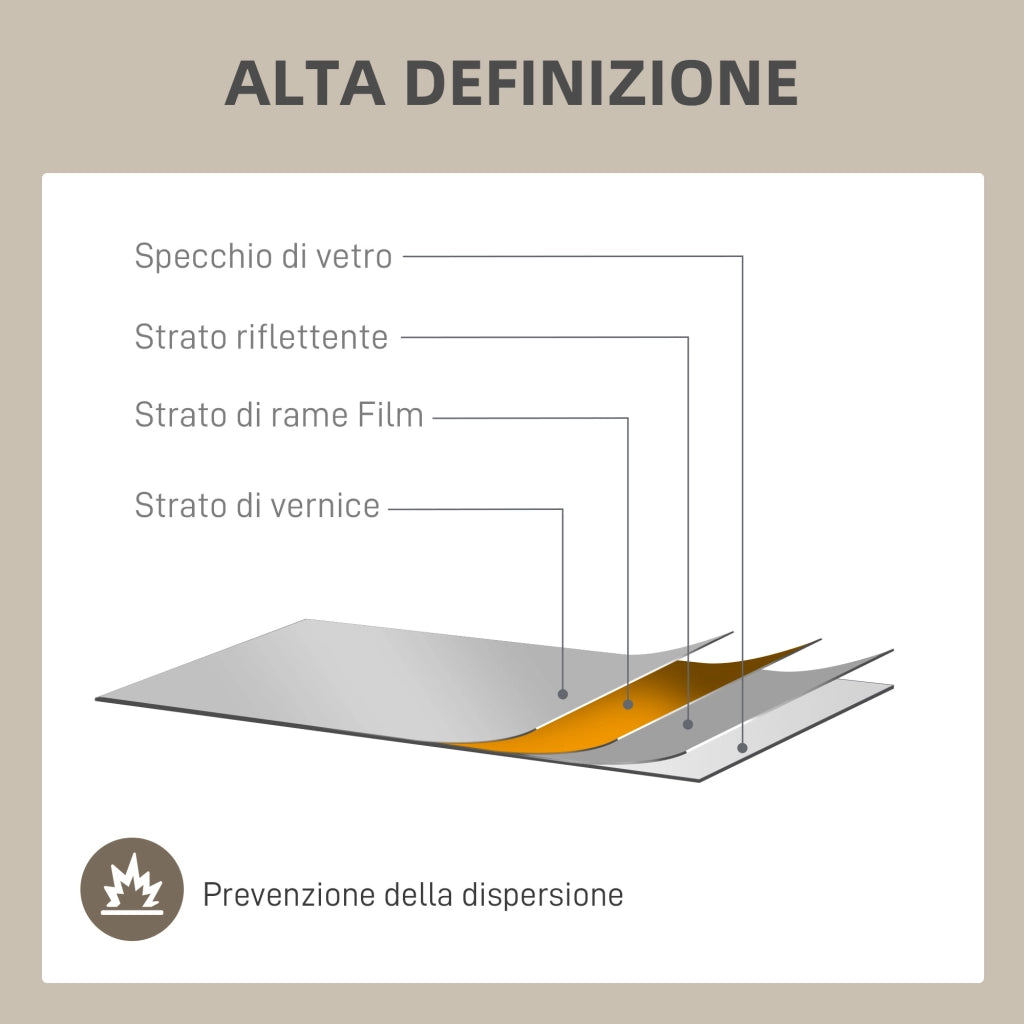 Specchio da Parete Finestra ¨C Minimal ¨C Oro 110x50cm