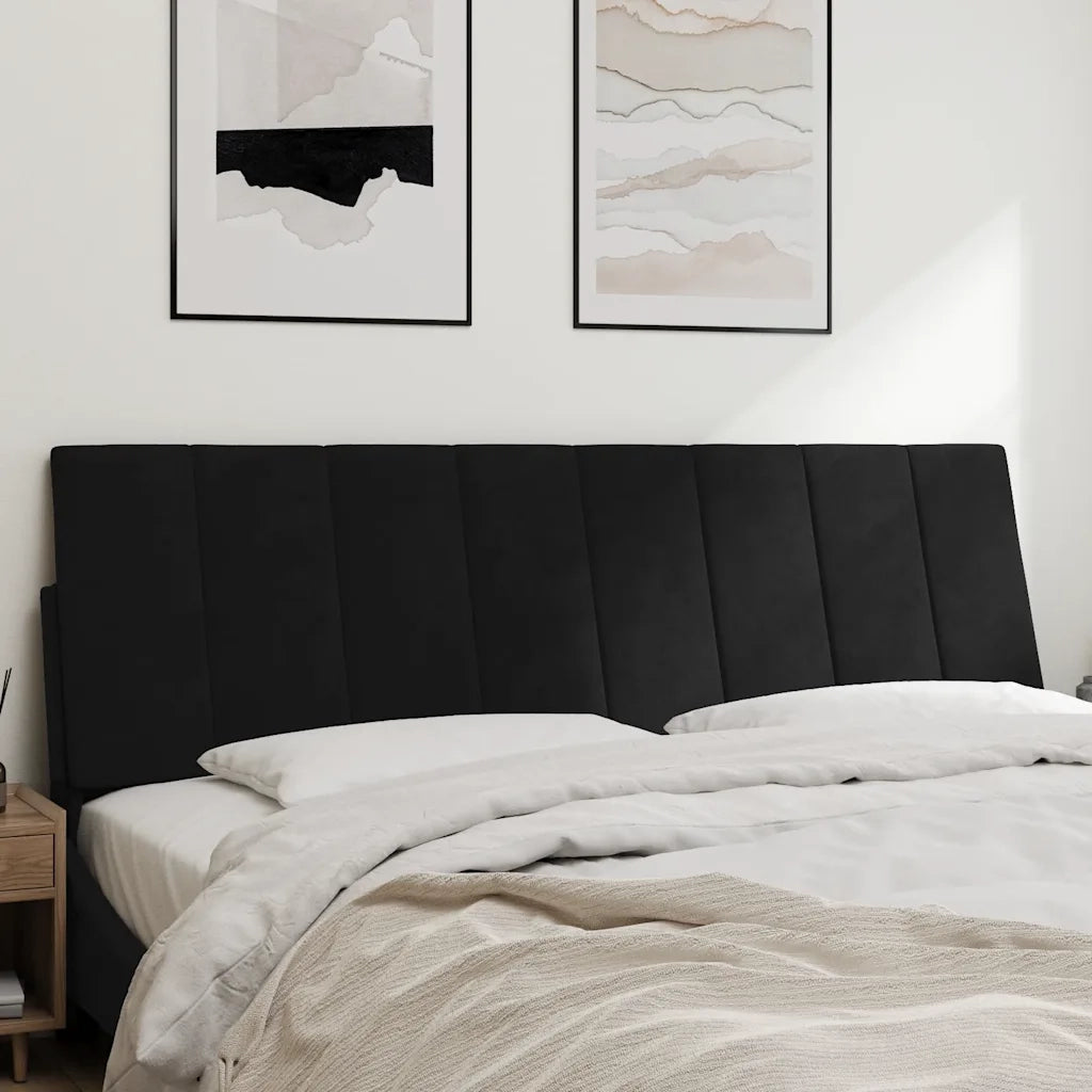 Coussin de tête de lit Hanko noir 160 cm velours