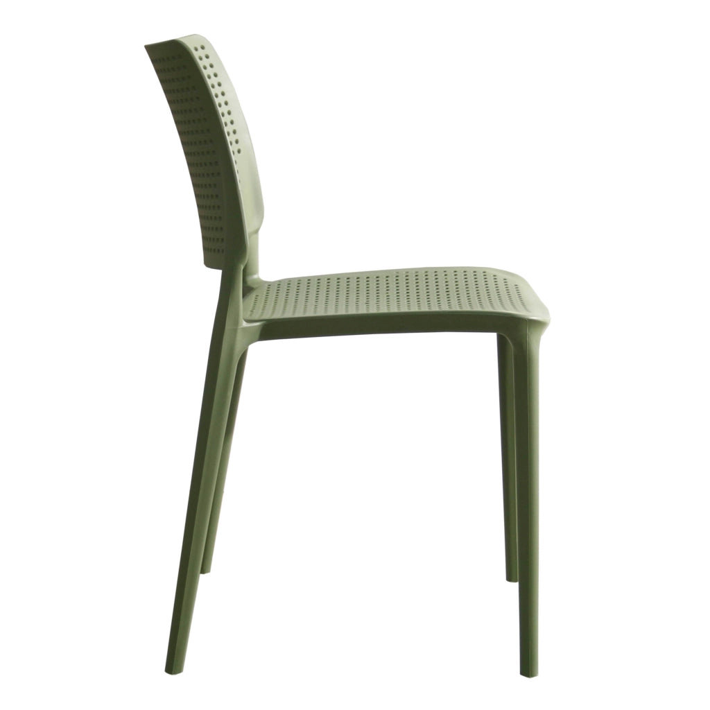 Oviala - Set di 4 sedie da giardino in plastica verde cactus