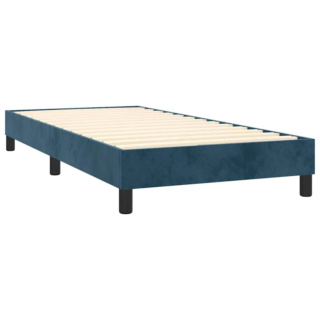 Letto a Molle con Materasso e LED Blu Scuro 90x190cm in Velluto 3134259