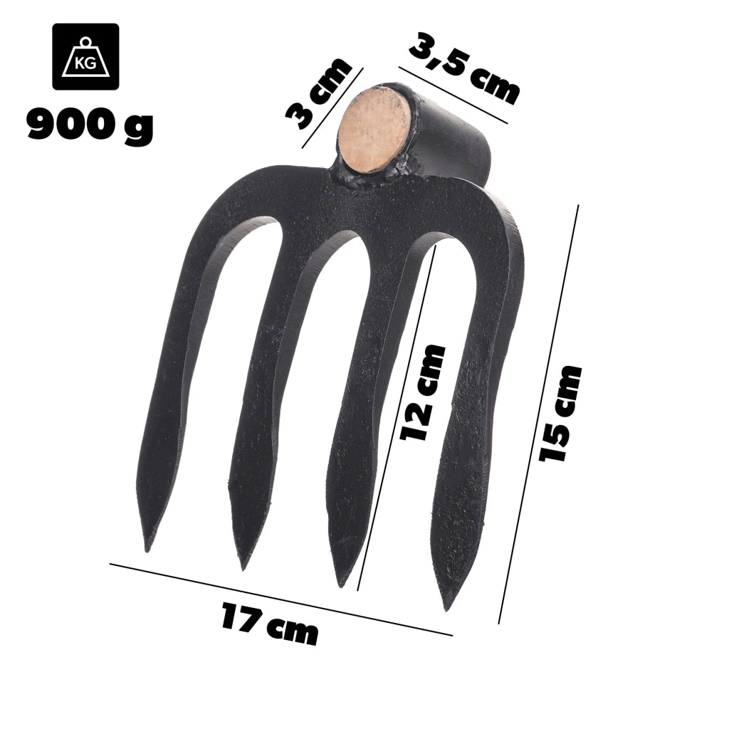 Zappa da giardino forgiata KADAX da 17 cm per diserbo, in acciaio di alta qualità, senza manico.