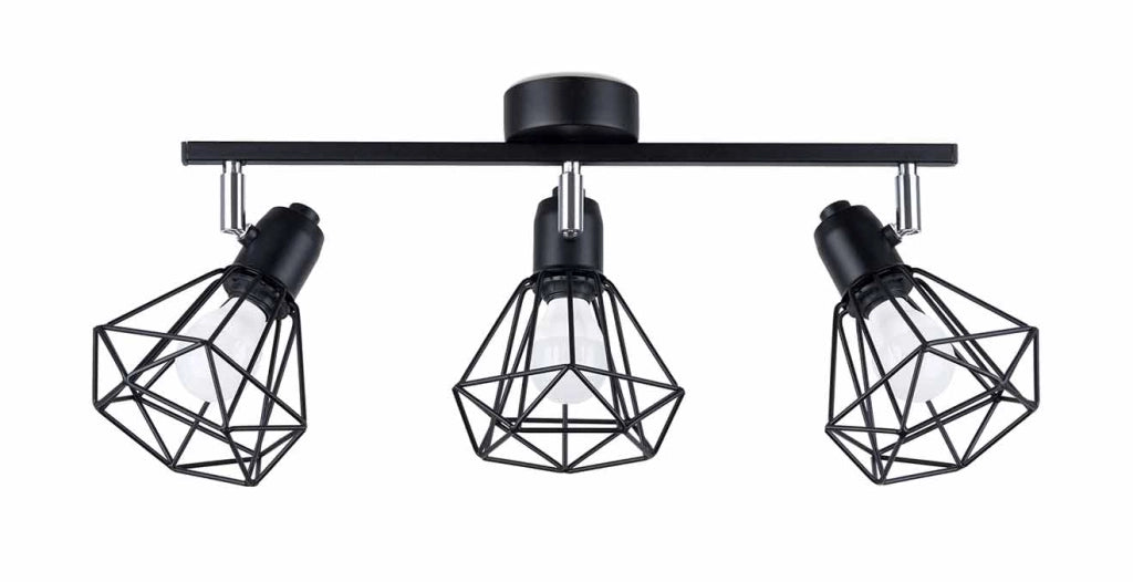 Plafoniera Sollux Artemis industriale nera 3xE14 SL1107