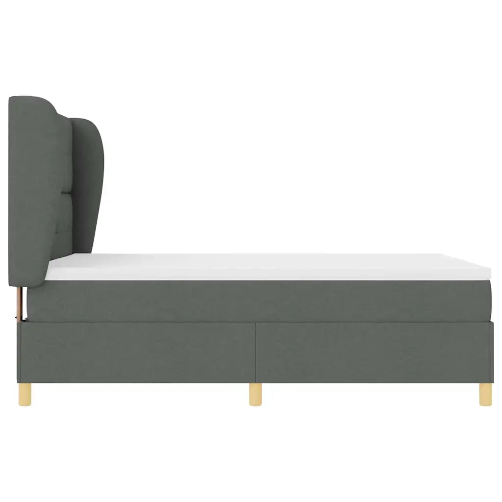 Letto a molle con materasso Grigio scuro 200 x 140 cm Tessuto 3340754