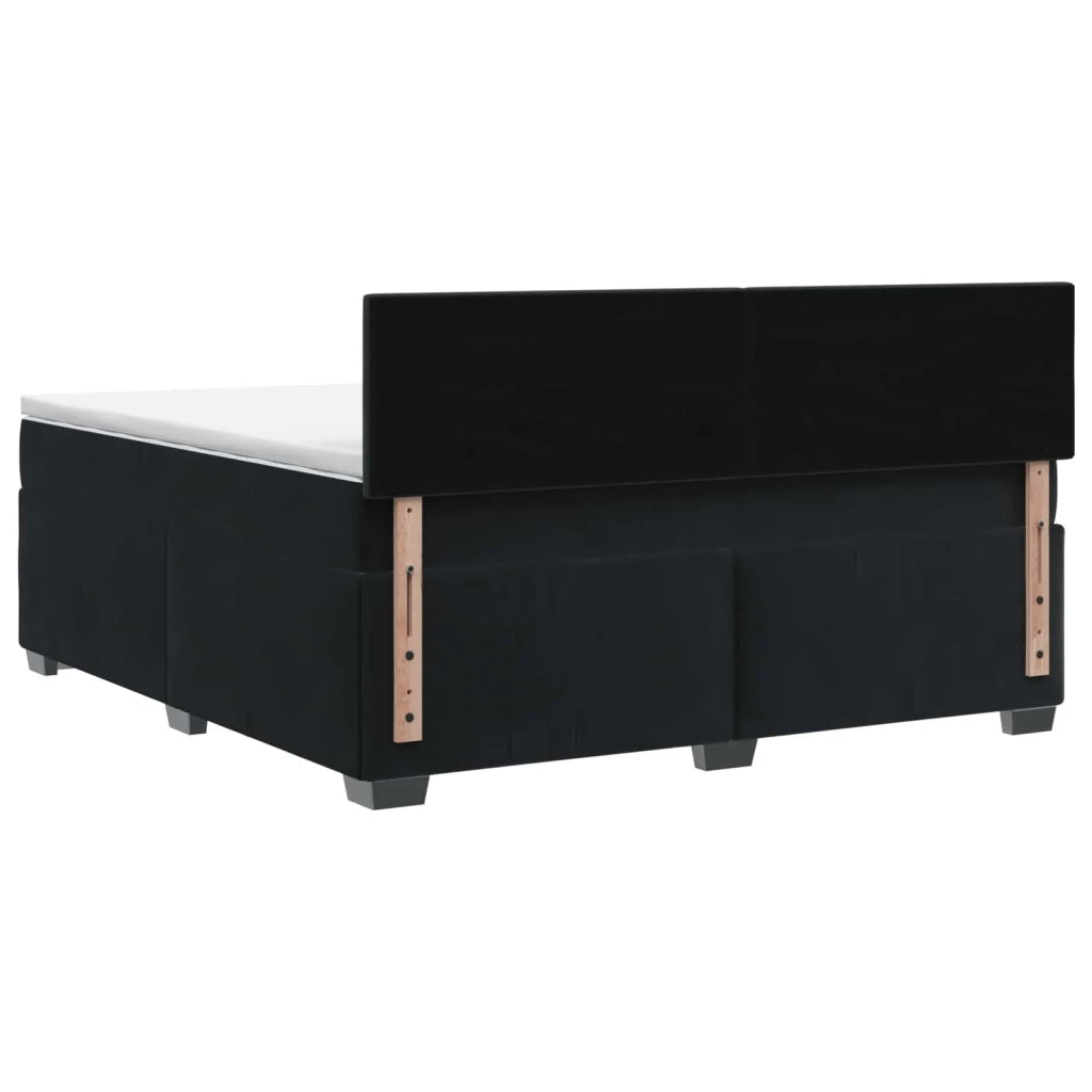 Letto con Box Spring, Materasso e LED Nero 140 x 200 cm Velluto 3452200