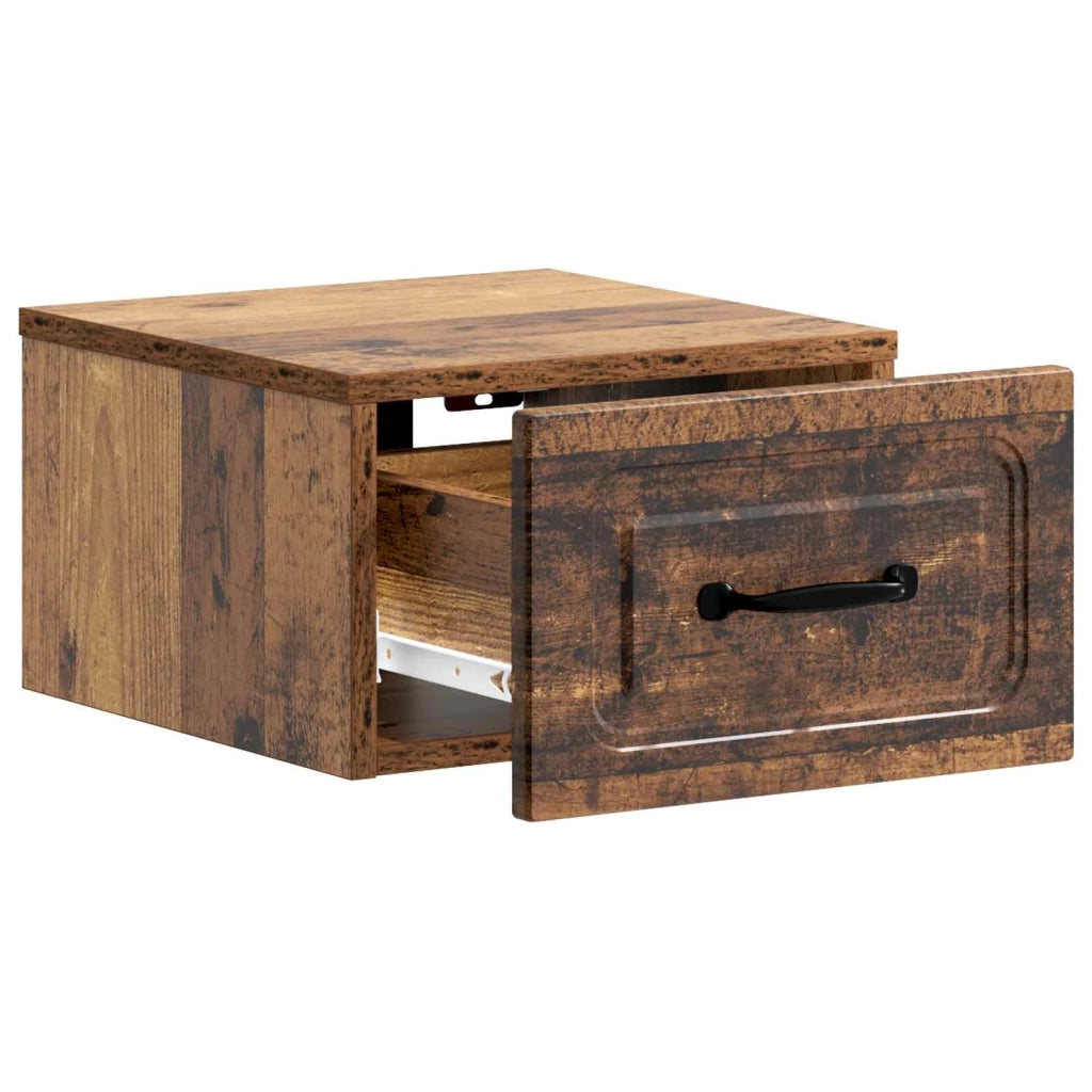 Mobiletto da notte a muro Legno antico 34,5 x 33 x 20 cm 899291