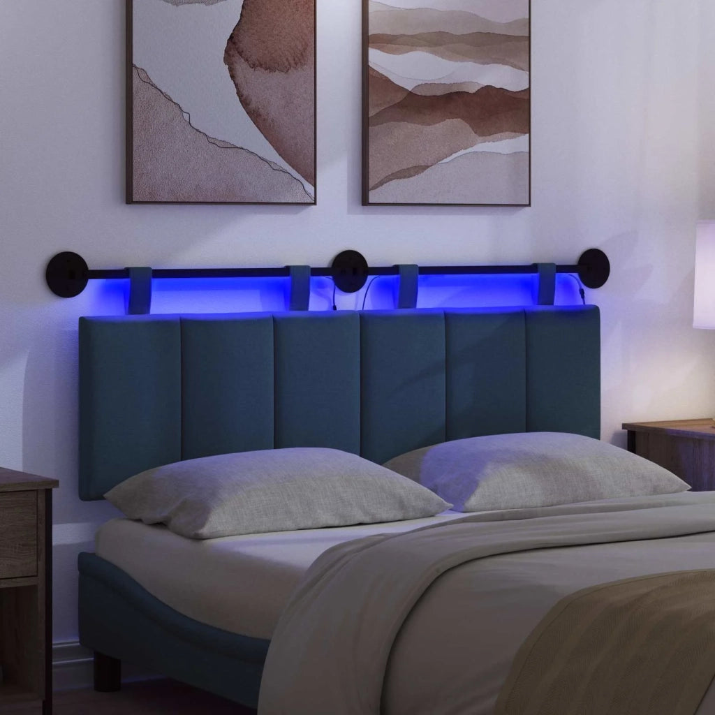 Testiera | Testata sospesa Con luce LED Blu Tessuto