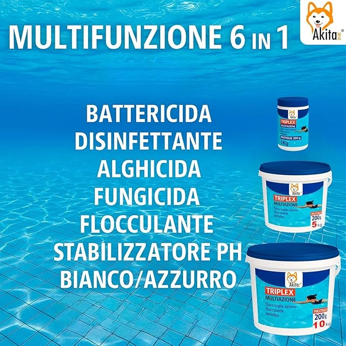 Triplex 3 in 1 Marten 1 kg Cloro, Antialga, Flocculante