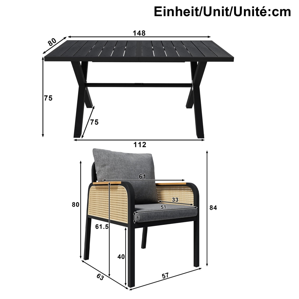 Divano da Giardino Set ¨C MINIMAL ¨C Metallo, Cuscini Inclusi