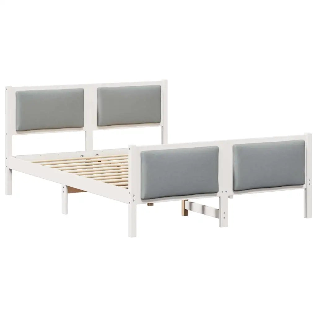 Letto matrimoniale | Letto per adulti | Struttura del letto Grigio chiaro 140 x 190 cm Tessuto