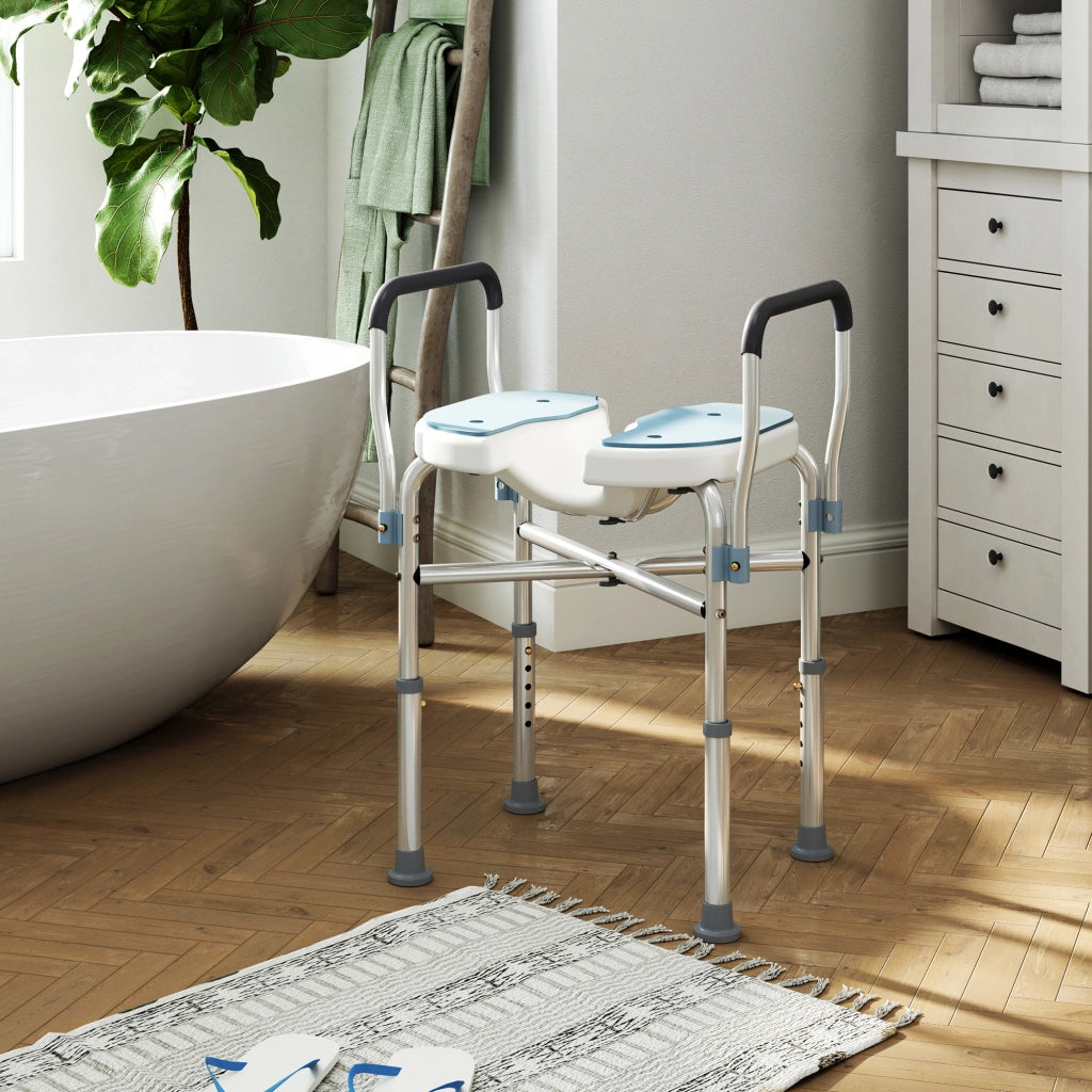 Sgabello da Bagno con Braccioli ¨C Zephmum ¨C Azzurro