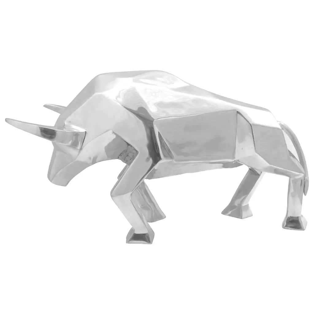 Scultura di toro Argento 74 x 23 x 30 cm Alluminio CFW5966679