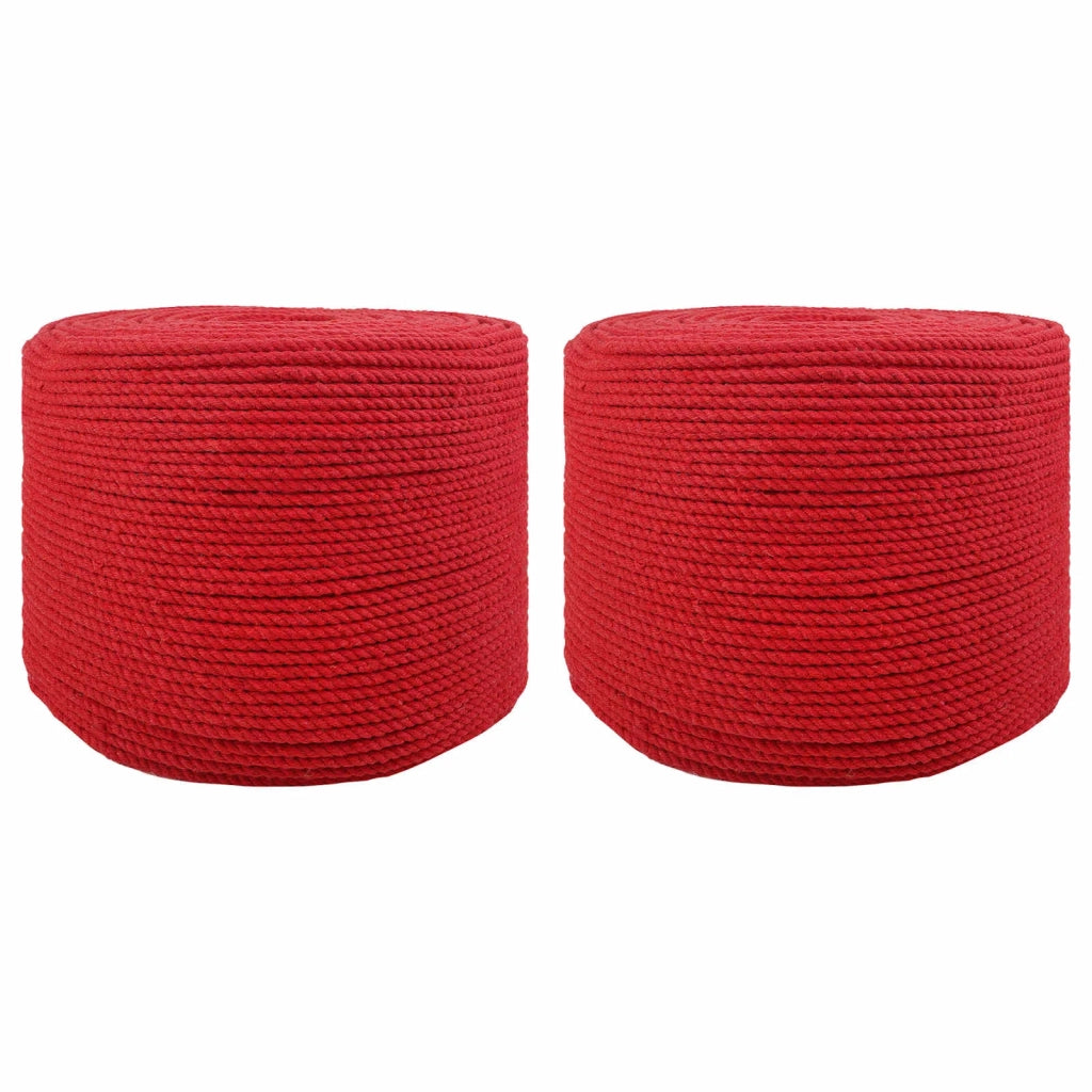 Spago di Cotone 2 pz 2 mm 100 m Rosso 100% Cotone 42011891