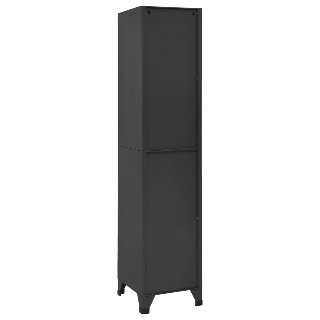 Armadio spogliatoio moderno con 6 ante chiudibili a chiave 38 x 40 x 180 cm in acciaio antracite 02_0047009
