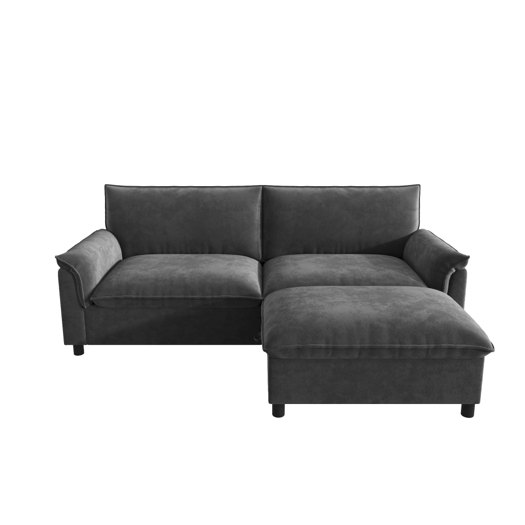 Divano Modulare con Contenitore; Grigio