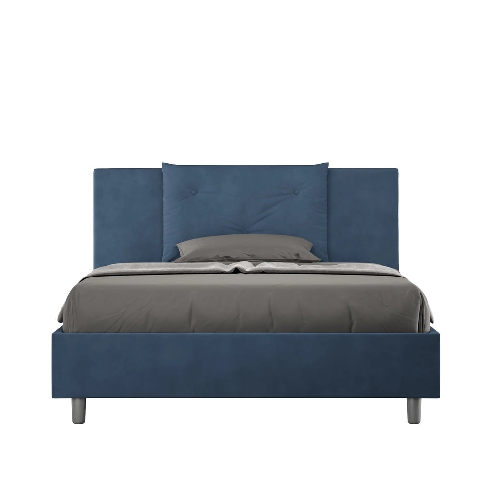 Letto Matrimoniale 160x210 cm con Rete e Contenitore Appia Blu