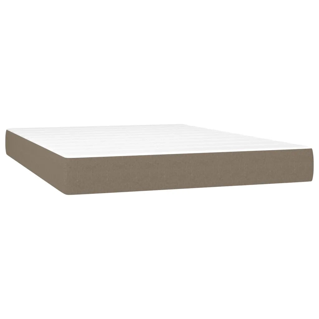 Letto a Molle con Materasso e LED Tortora 140x190 cm in Tessuto 3138473