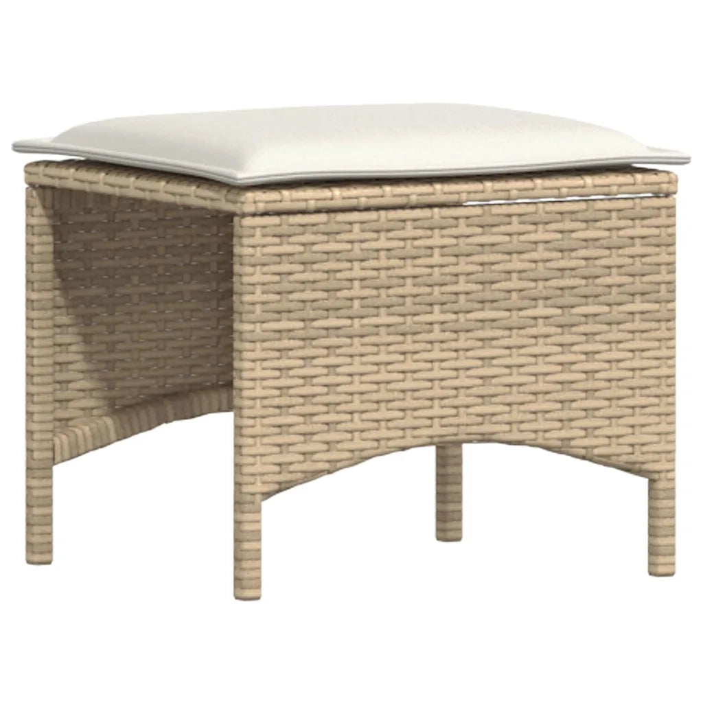 Set Divano da Giardino 4 pz con Cuscini a L Beige in Polyrattan 3365327