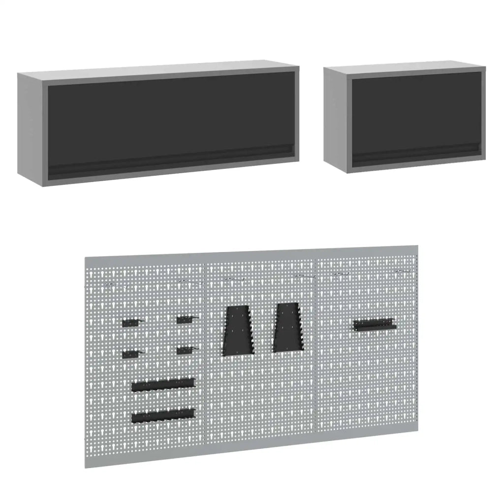 Set di mobili da lavoro con cassetto con lo scaffale 8 pcs Nero 3321456