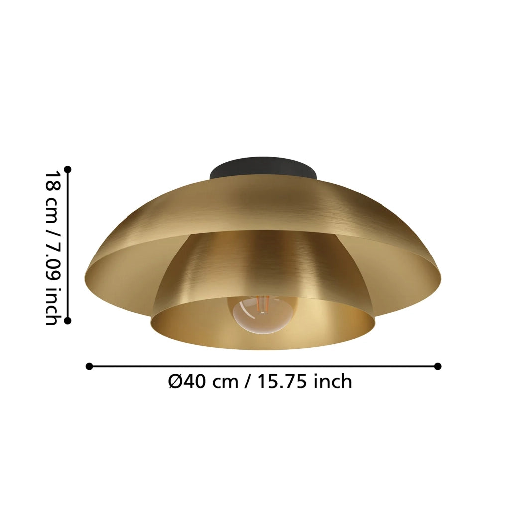 Plafoniera Moderna Cenciara Acciaio Nero 1 Luce E27