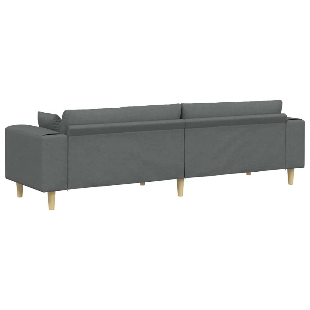 Divano con cuscino Grigio scuro 250 x 77 x 76 cm Tessuto 3335144