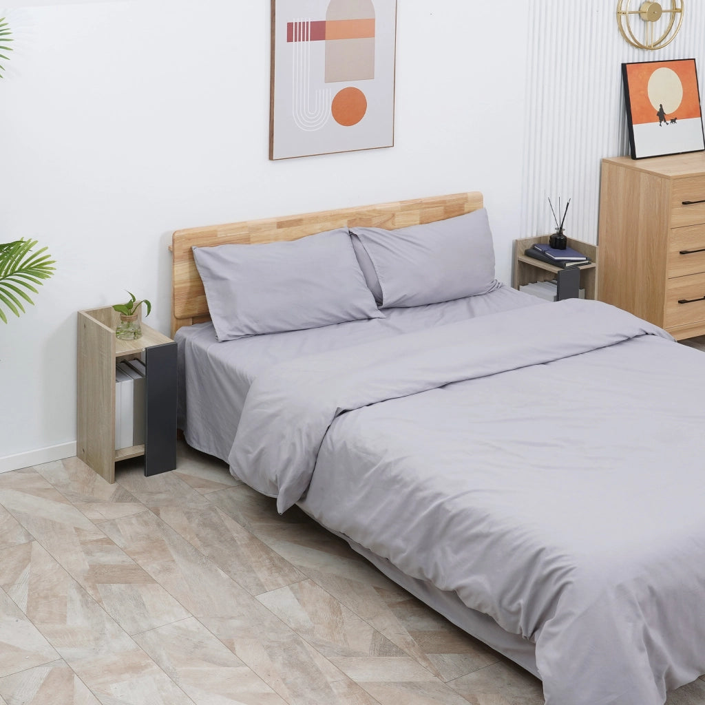 Comodino Grigio con Ripiano Aperto ¨C Minimal ¨C 27x25x60cm
