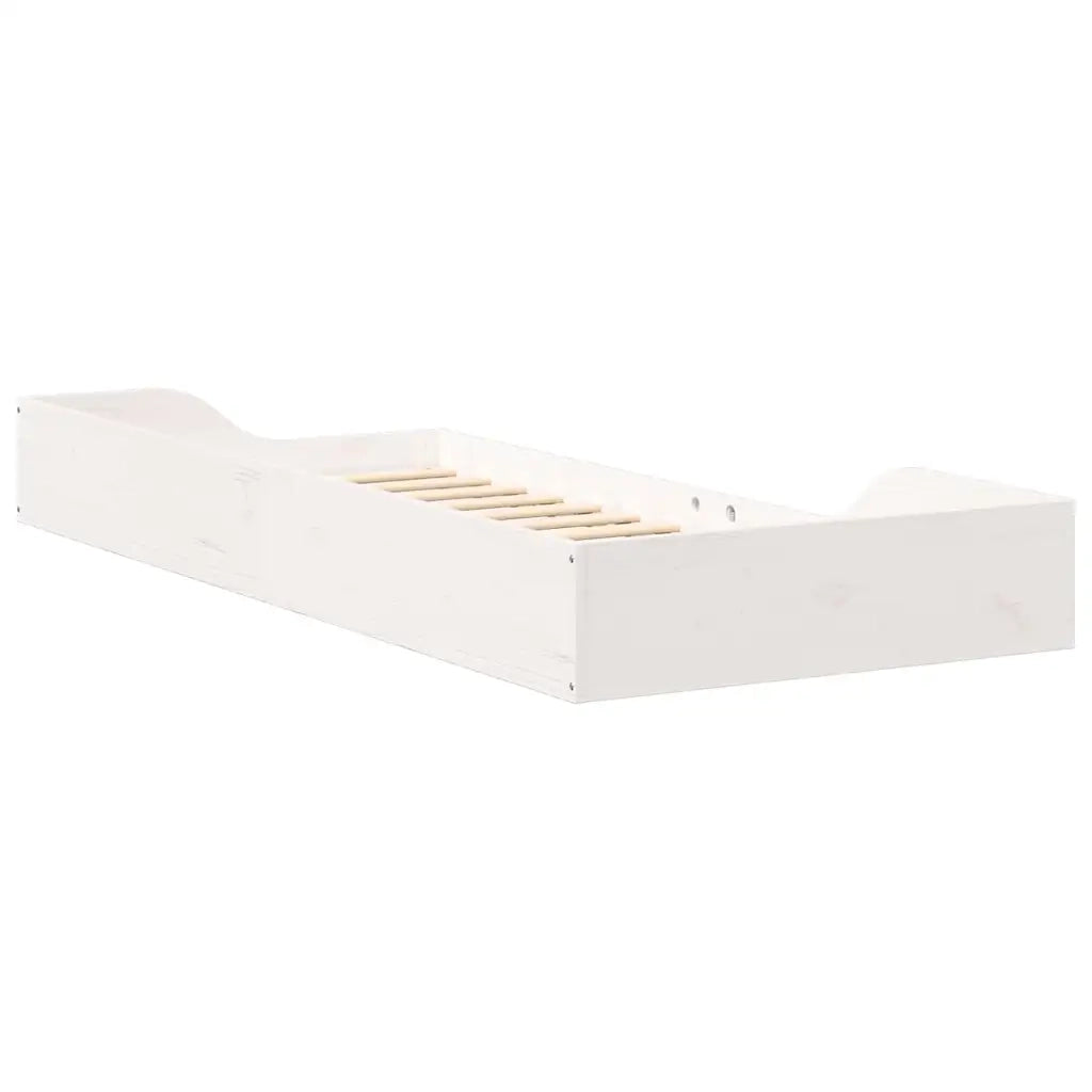 Letto singolo | Letto per adulti | Struttura del letto Bianco 90 x 210 cm Pino massello