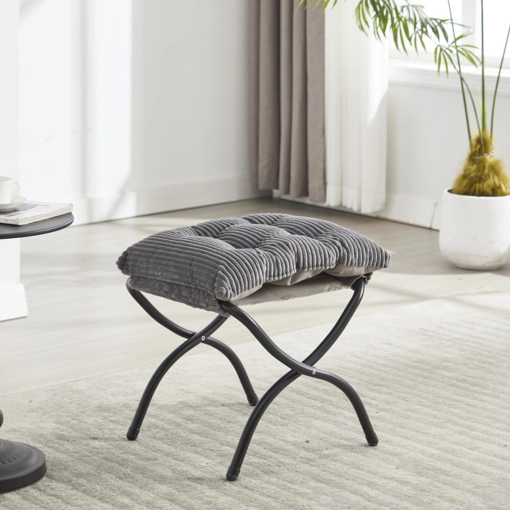 Poltrona Relax con Poggiapiedi e Braccioli ¨C MINIMAL ¨C Tessuto Grigio