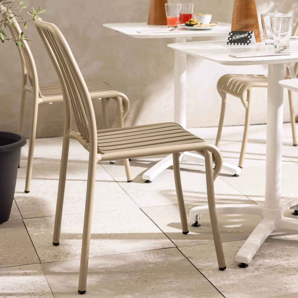 Oviala - Sedia da giardino di design in alluminio tortora