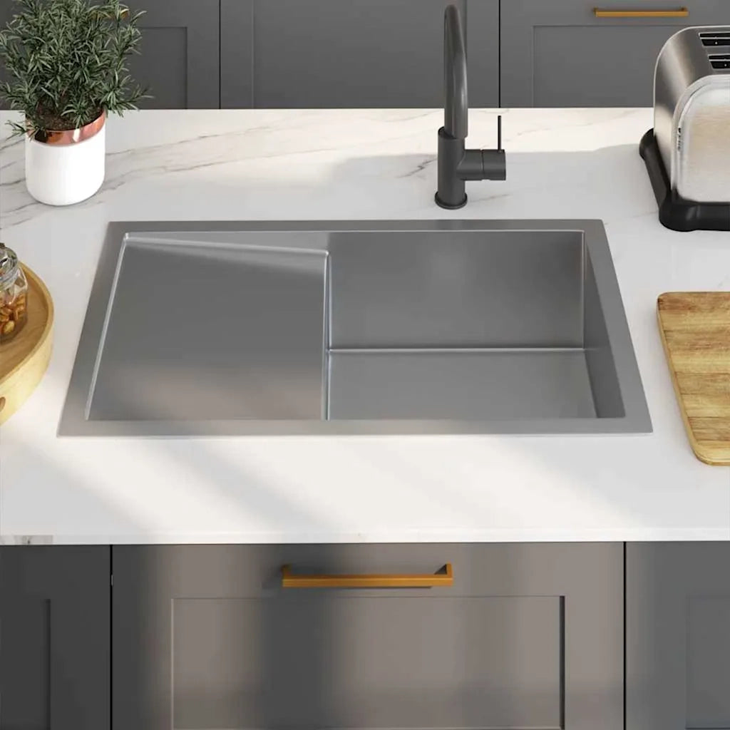 Lavello da Cucina Lavorato a Mano in Acciaio Inox 51520