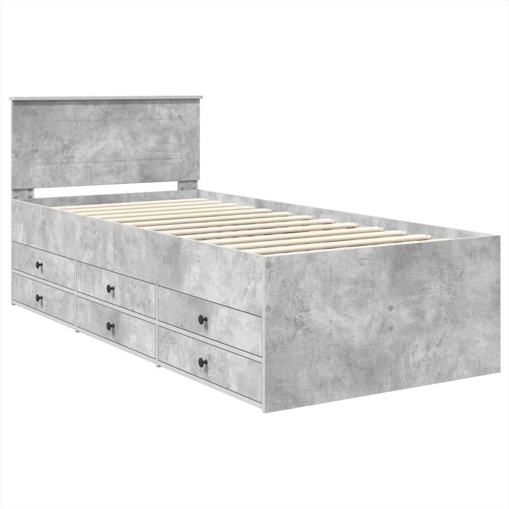 Daybed Grigio Cemento e Nero 70 x 190 cm Legno multistrato 3408539