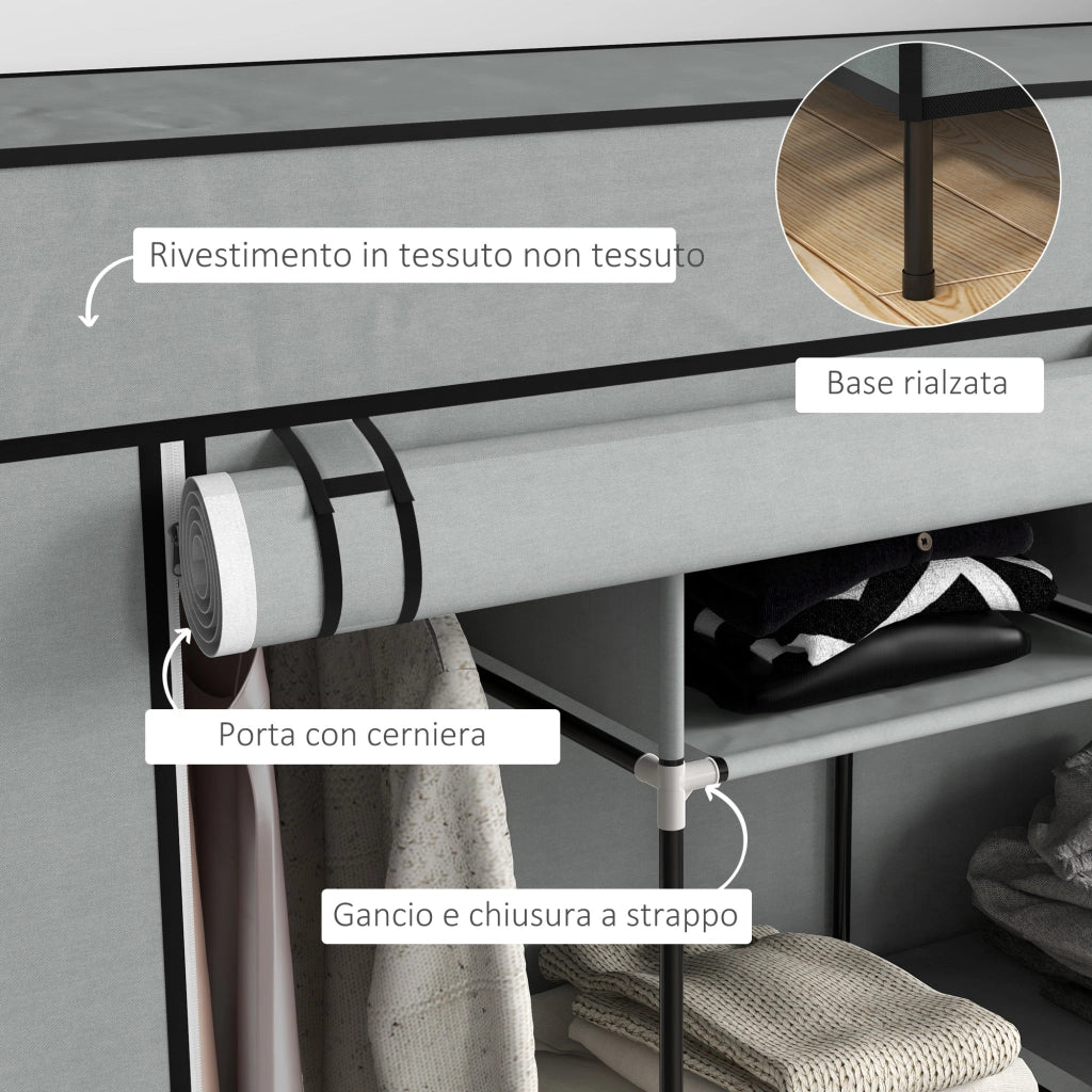 Armadio con 10 Ripiani e 4 Cassetti ¨C Minimal ¨C Grigio