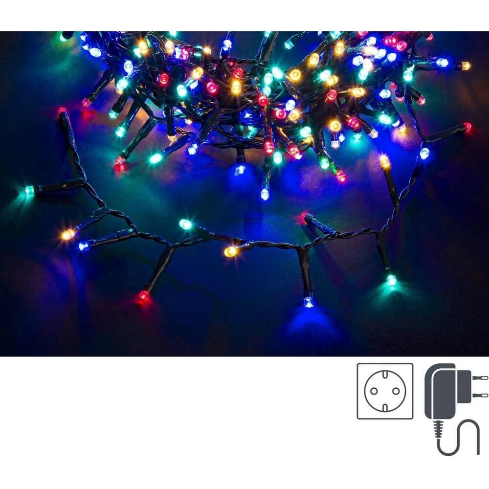 Snake luminoso 560 LED multicolore 5 mm filo verde IP44