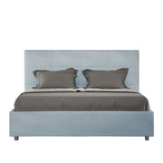 BS COM Letto matrimoniale king size contenitore imbottito 170x200 microfibra azzurro