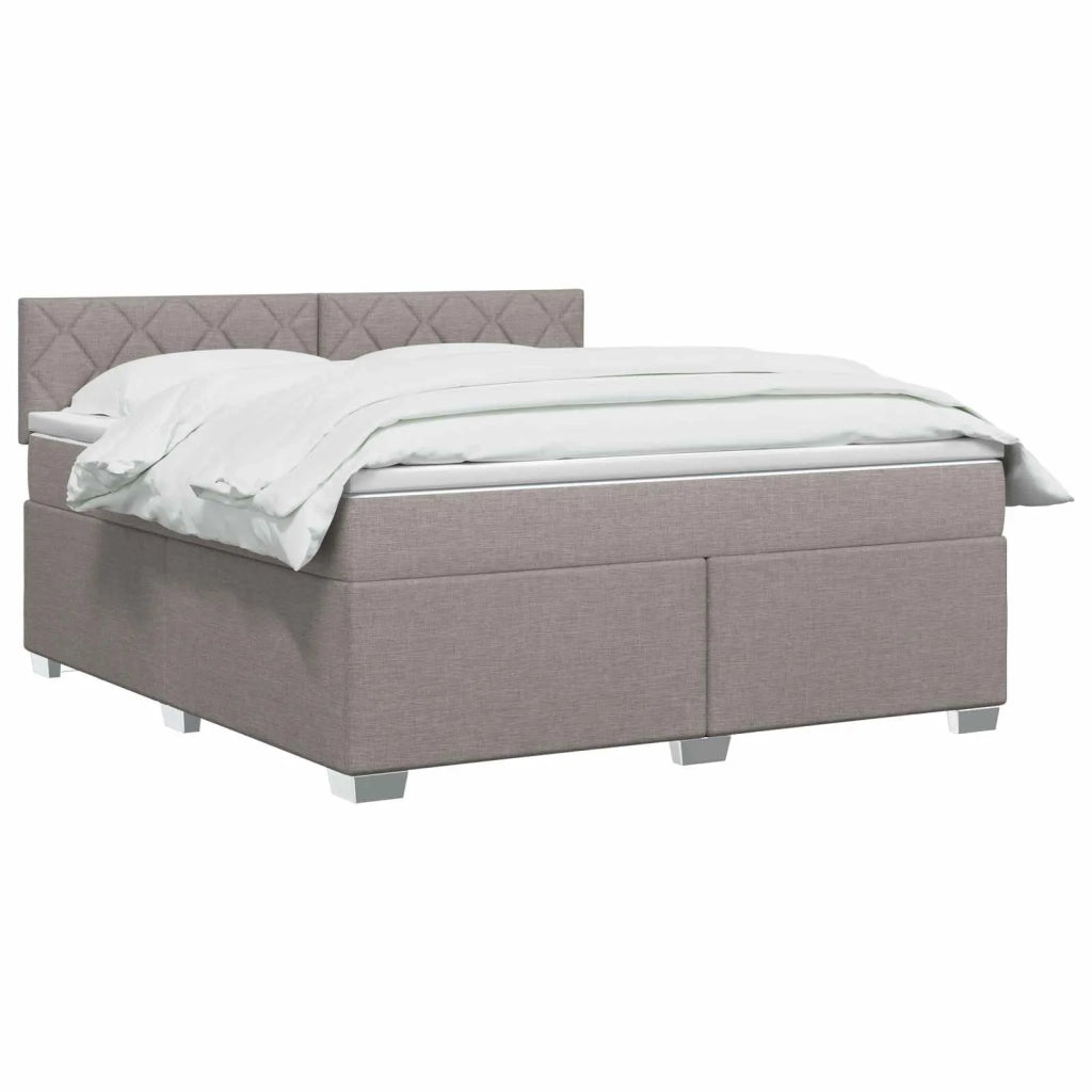 Letto con Box Spring, Materasso e LED Tortora 180 x 200 cm 3452012