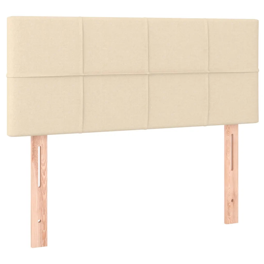 Letto a Molle con Materasso e LED Crema 90x190 cm in Tessuto 3133682